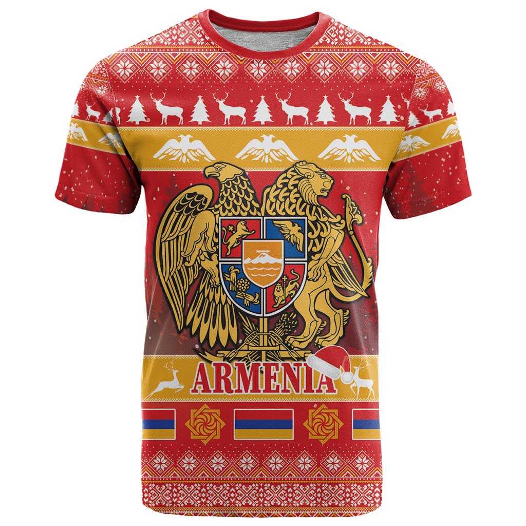 Armenia Christmas T Shirt Coat Of Arms With Arevakhach - Wonder Print Shop