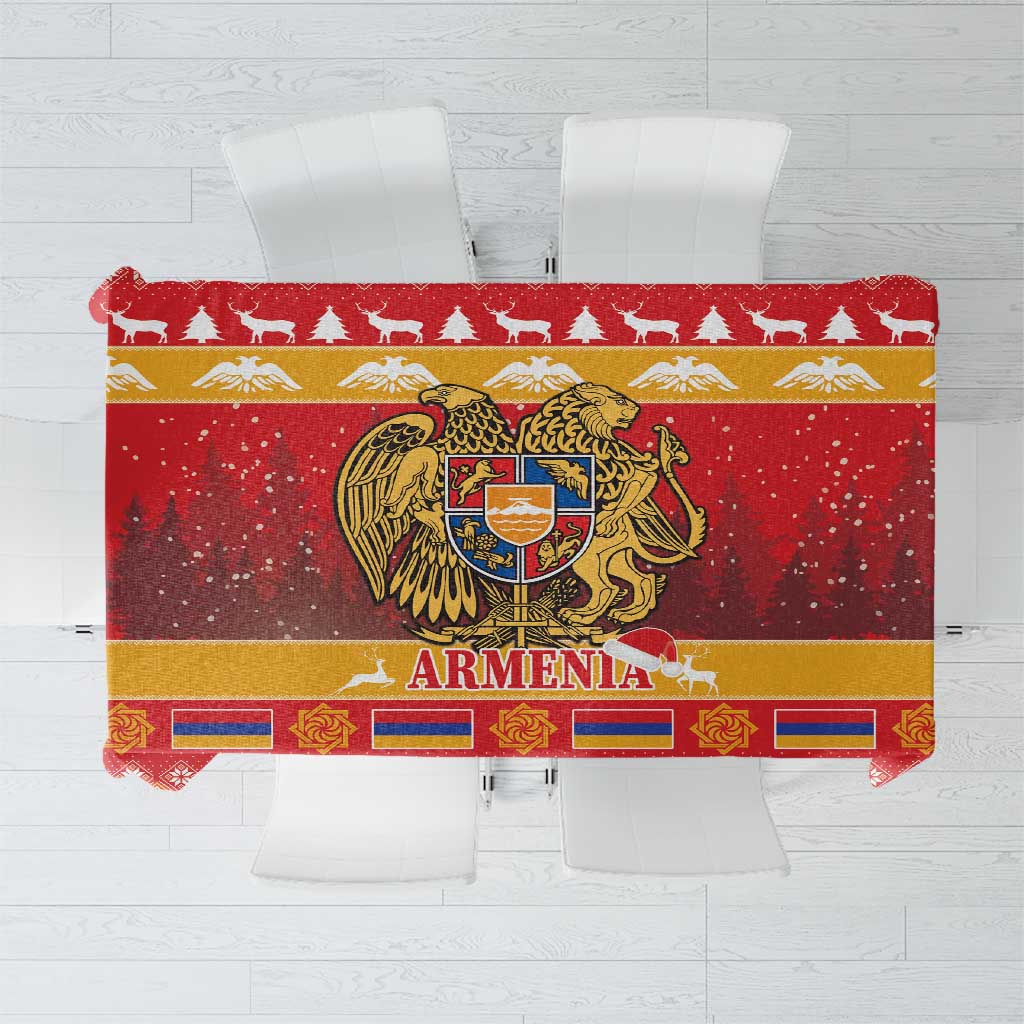 Armenia Christmas Tablecloth Coat Of Arms With Arevakhach - Wonder Print Shop