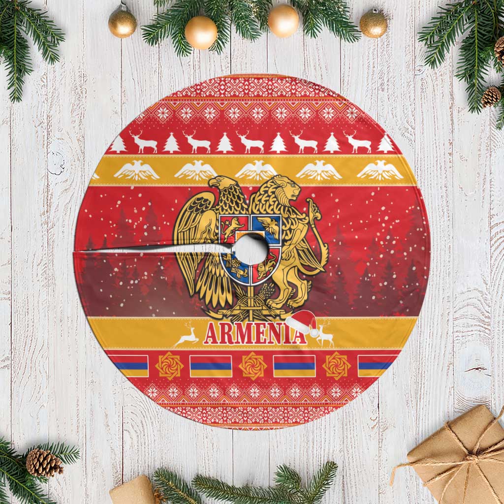 Armenia Christmas Tree Skirt Coat Of Arms With Arevakhach - Wonder Print Shop