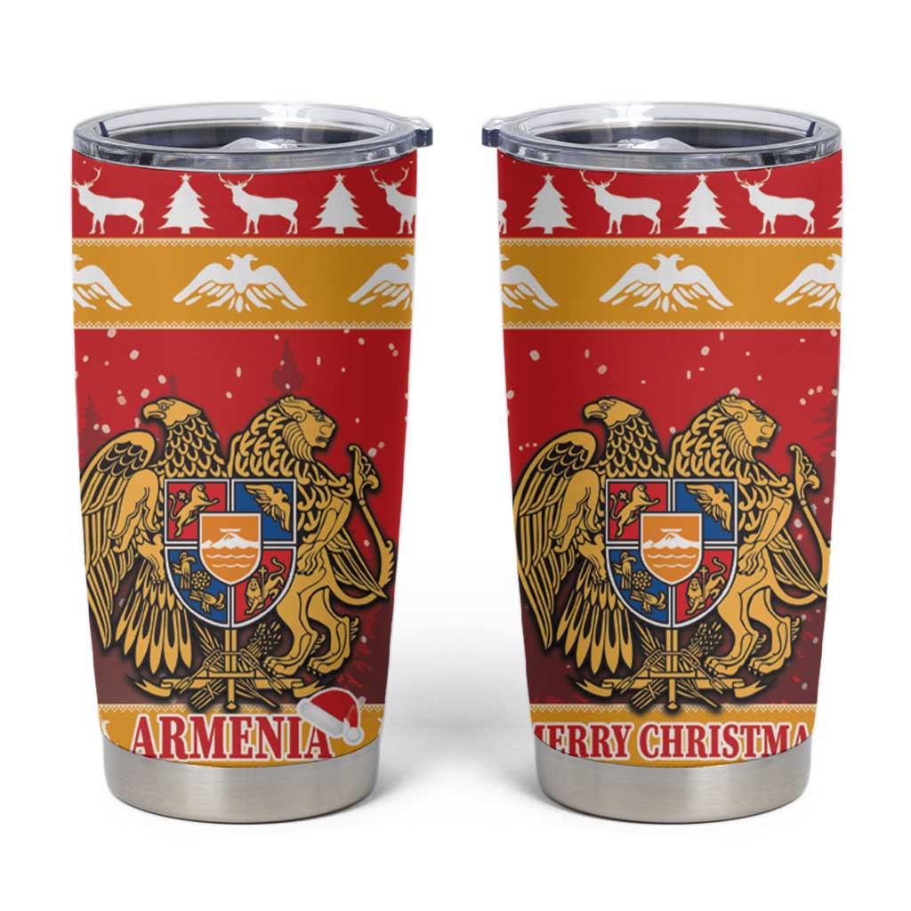 Armenia Christmas Tumbler Cup Coat Of Arms With Arevakhach - Wonder Print Shop