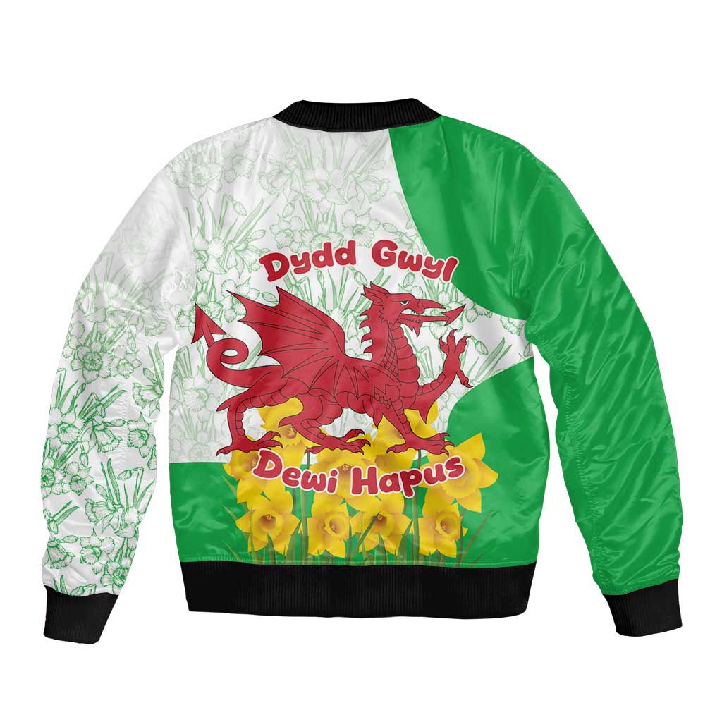 Saint David’s Day Welsh Dragon Bomber Jacket Dydd Gwyl Dewi Hapus - Wonder Print Shop