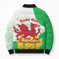 Saint David’s Day Welsh Dragon Bomber Puffer Jacket Dydd Gwyl Dewi Hapus - Wonder Print Shop