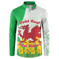 Saint David’s Day Welsh Dragon Button Sweatshirt Dydd Gwyl Dewi Hapus - Wonder Print Shop