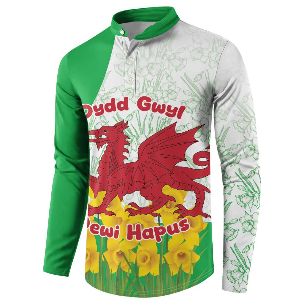 Saint David’s Day Welsh Dragon Button Sweatshirt Dydd Gwyl Dewi Hapus - Wonder Print Shop