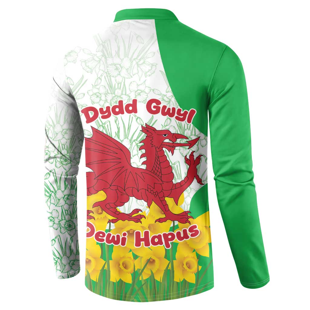 Saint David’s Day Welsh Dragon Button Sweatshirt Dydd Gwyl Dewi Hapus - Wonder Print Shop