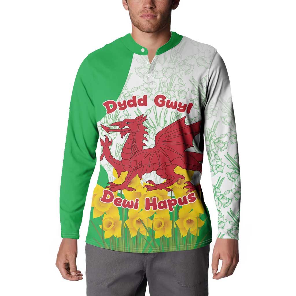 Saint David’s Day Welsh Dragon Button Sweatshirt Dydd Gwyl Dewi Hapus - Wonder Print Shop