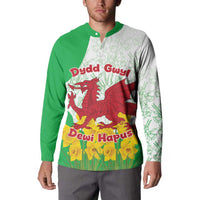 Saint David’s Day Welsh Dragon Button Sweatshirt Dydd Gwyl Dewi Hapus - Wonder Print Shop