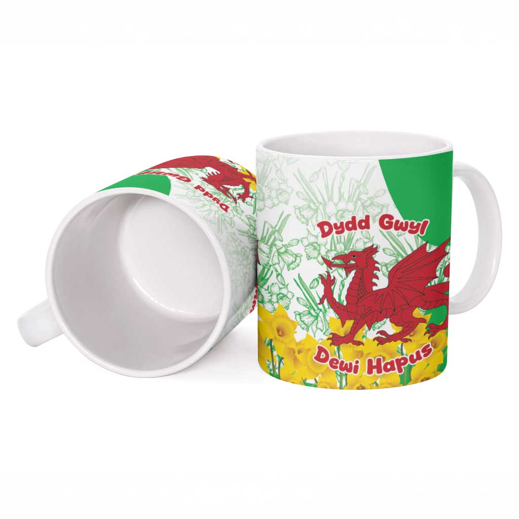 Saint David’s Day Welsh Dragon Ceramic Mug Dydd Gwyl Dewi Hapus - Wonder Print Shop