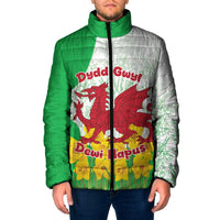 Saint David’s Day Welsh Dragon Padded Jacket Dydd Gwyl Dewi Hapus - Wonder Print Shop