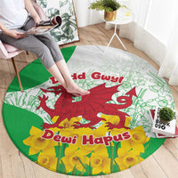Saint David’s Day Welsh Dragon Round Carpet Dydd Gwyl Dewi Hapus - Wonder Print Shop