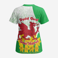 Saint David’s Day Welsh Dragon Scrub Top Dydd Gwyl Dewi Hapus - Wonder Print Shop