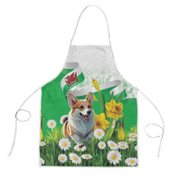Wales Corgi Daffodil Apron Playful Welsh Dog - Wonder Print Shop