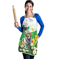 Wales Corgi Daffodil Apron Playful Welsh Dog - Wonder Print Shop