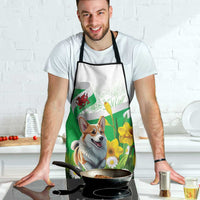 Wales Corgi Daffodil Apron Playful Welsh Dog - Wonder Print Shop