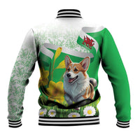 Wales Corgi Daffodil Baseball Jacket Playful Welsh Dog - Wonder Print Shop