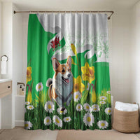 Wales Corgi Daffodil Bathroom Set Playful Welsh Dog - Wonder Print Shop