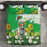 Wales Corgi Daffodil Bedding Set Playful Welsh Dog - Wonder Print Shop