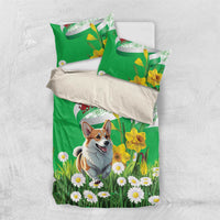 Wales Corgi Daffodil Bedding Set Playful Welsh Dog - Wonder Print Shop