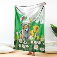 Wales Corgi Daffodil Blanket Playful Welsh Dog - Wonder Print Shop