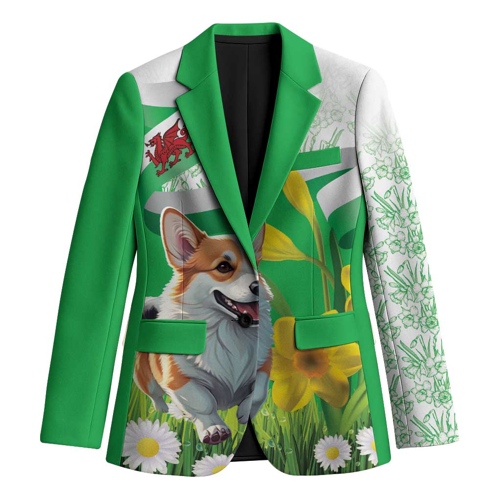 Wales Corgi Daffodil Blazer Playful Welsh Dog - Wonder Print Shop