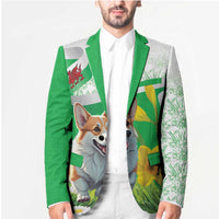 Wales Corgi Daffodil Blazer Playful Welsh Dog - Wonder Print Shop