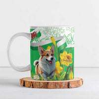 Wales Corgi Daffodil Ceramic Mug Playful Welsh Dog - Wonder Print Shop