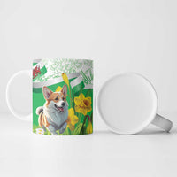 Wales Corgi Daffodil Ceramic Mug Playful Welsh Dog - Wonder Print Shop