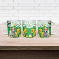 Wales Corgi Daffodil Ceramic Mug Playful Welsh Dog - Wonder Print Shop