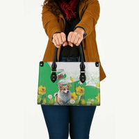 Wales Corgi Daffodil Leather Bag Playful Welsh Dog - Wonder Print Shop