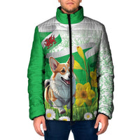Wales Corgi Daffodil Padded Jacket Playful Welsh Dog - Wonder Print Shop