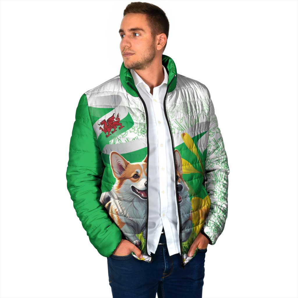 Wales Corgi Daffodil Padded Jacket Playful Welsh Dog - Wonder Print Shop