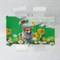 Wales Corgi Daffodil Tablecloth Playful Welsh Dog - Wonder Print Shop