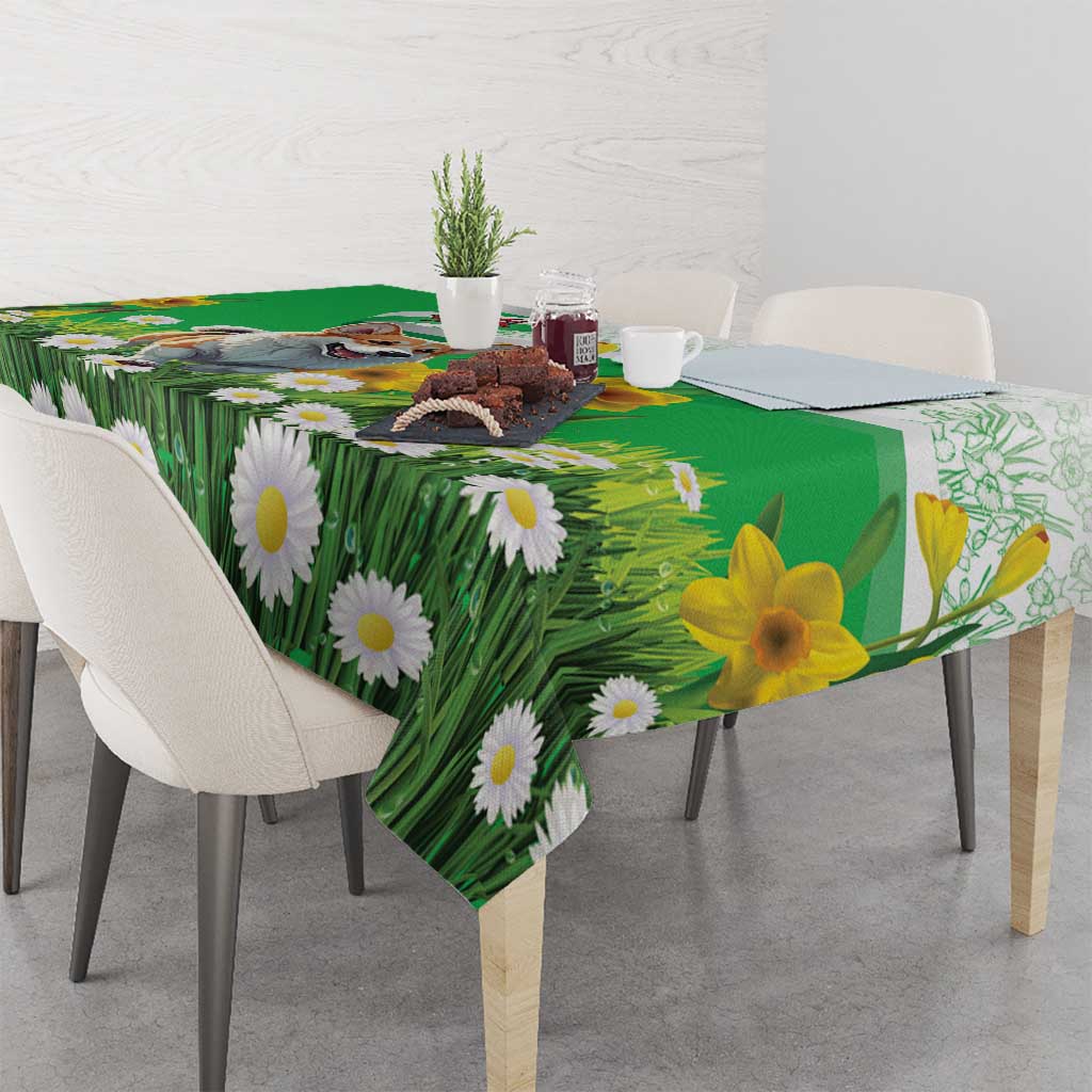 Wales Corgi Daffodil Tablecloth Playful Welsh Dog - Wonder Print Shop