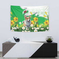Wales Corgi Daffodil Tapestry Playful Welsh Dog - Wonder Print Shop