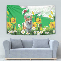 Wales Corgi Daffodil Tapestry Playful Welsh Dog - Wonder Print Shop