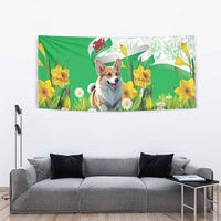 Wales Corgi Daffodil Tapestry Playful Welsh Dog - Wonder Print Shop