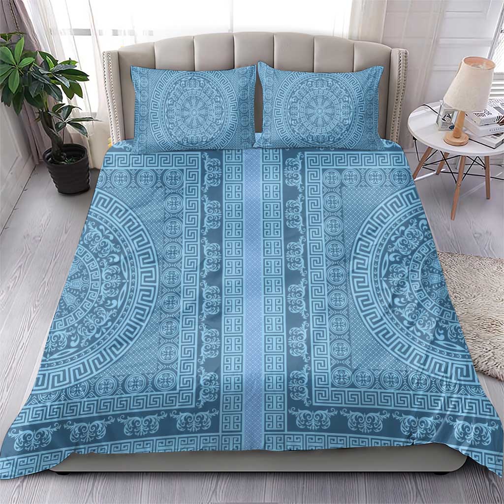 Greek Key Pattern Bedding Set Ancient Meander Geometric Art