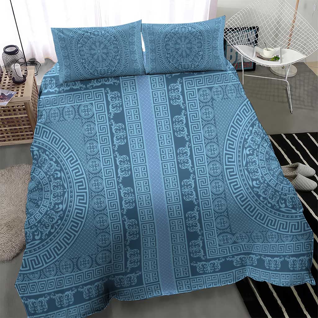 Greek Key Pattern Bedding Set Ancient Meander Geometric Art