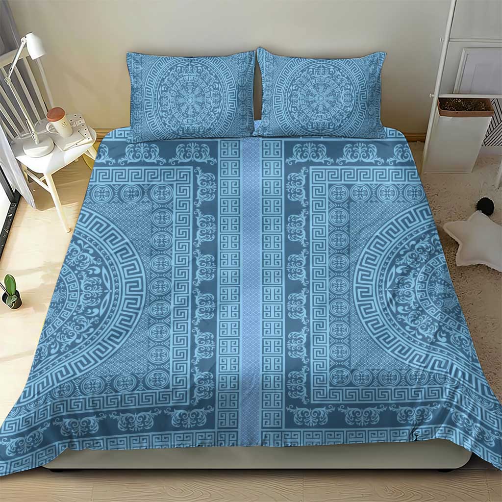 Greek Key Pattern Bedding Set Ancient Meander Geometric Art