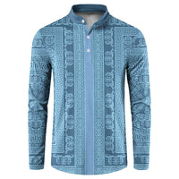 Greek Key Pattern Button Sweatshirt Ancient Meander Geometric Art