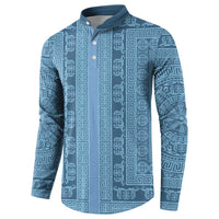 Greek Key Pattern Button Sweatshirt Ancient Meander Geometric Art