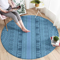 Greek Key Pattern Round Carpet Ancient Meander Geometric Art