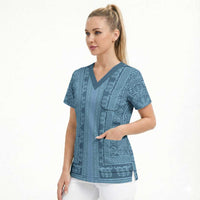 Greek Key Pattern Scrub Top Ancient Meander Geometric Art