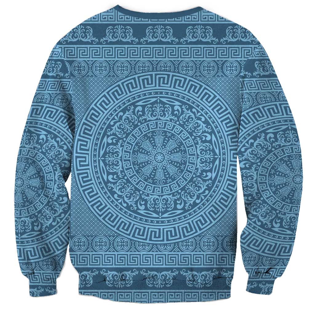 Greek Key Pattern Sweatshirt Ancient Meander Geometric Art