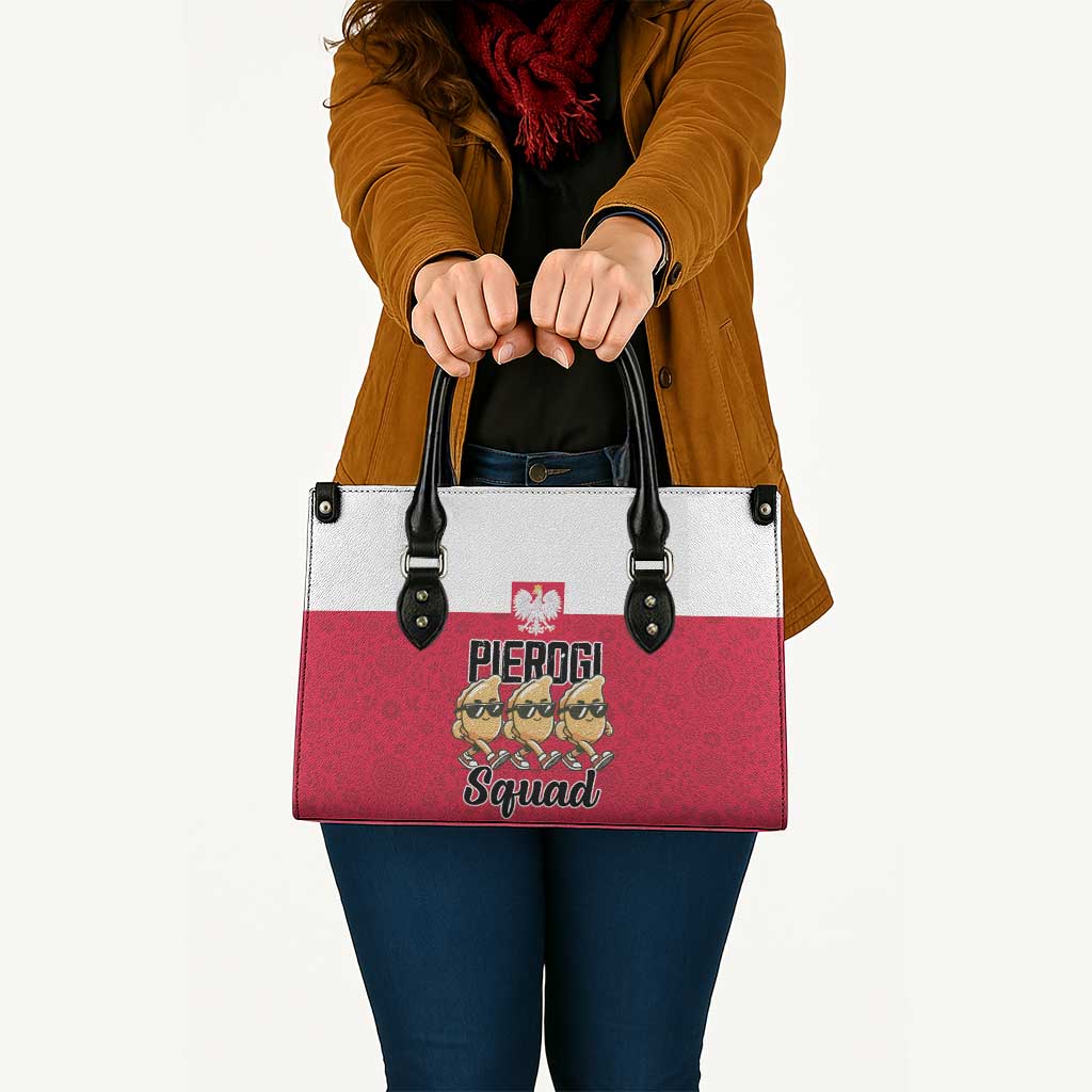 Funny Pierogi Squad Leather Bag Polish Pride Food Humor