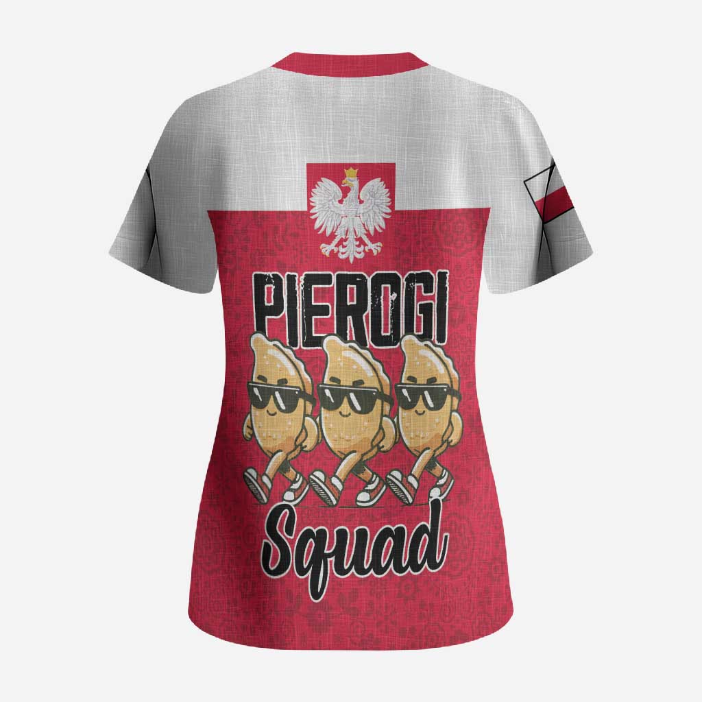Funny Pierogi Squad Scrub Top Polish Pride Food Humor