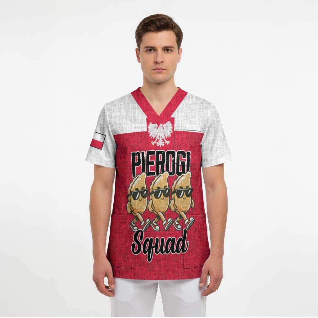 Funny Pierogi Squad Scrub Top Polish Pride Food Humor
