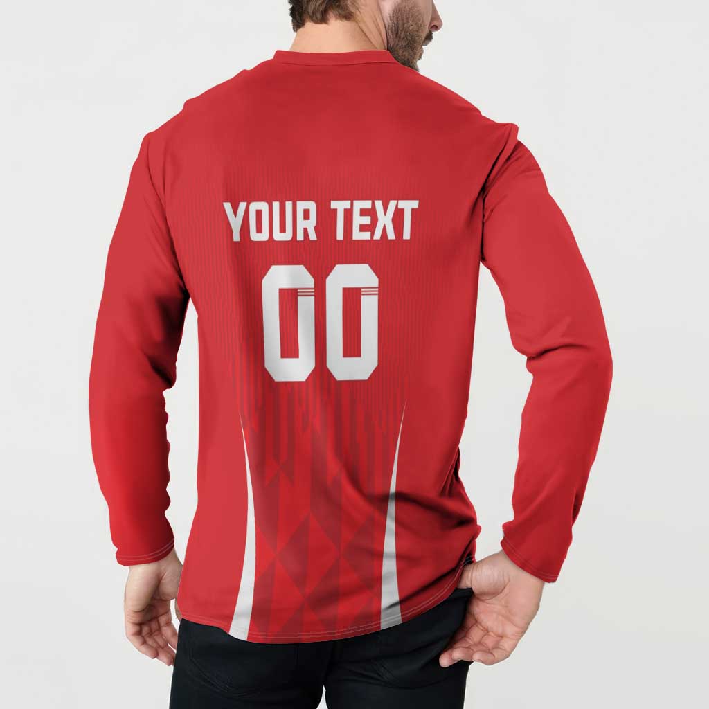 Custom Poland Volleyball Button Sweatshirt Bialo–Czerwoni Go Champions