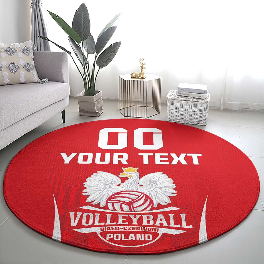 Custom Poland Volleyball Round Carpet Bialo–Czerwoni Go Champions