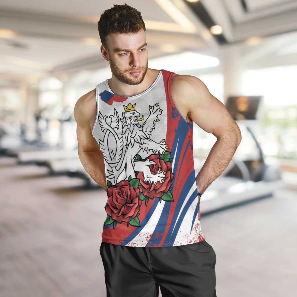 Personalized Czech Republic Men Tank Top Pravda Vitezi With Rose